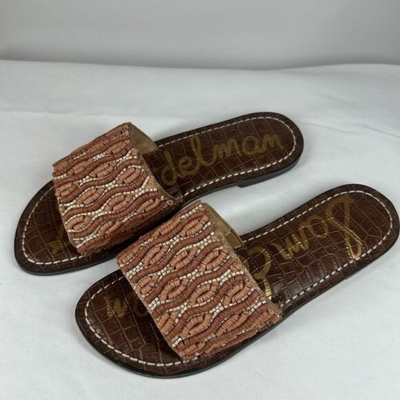 Sam Edelman Kids Girls Gunner Mini 4 Beaded‎ Slide Sandals Boho Hippie Casual